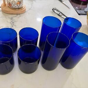 Blue Glass Tumbler Set
